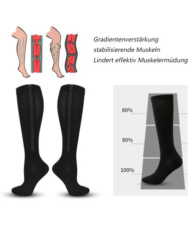 MDCG Compression Stockings with Zipper - 2 Pairs for Men & Women | Reduce Swelling & Edema - Buy Online on GoSupps.com