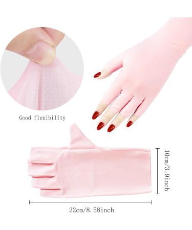 Arqumi UV Gel Nail Dryer Gloves - 2 Pairs | Anti-UV Protection for Gel Manicures | Fingerless Pink UV Gloves - Buy Online on GoSupps.com