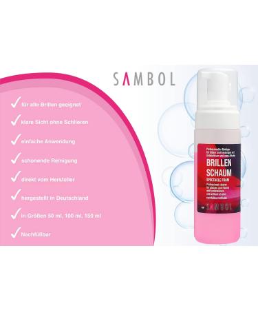 Sambol Alcohol-Free Glasses Cleaner Foam 150ml | Streak-Free & Gentle Cleaning for Glasses Displays & Monitors | 1 Pack - Buy Online on GoSupps.com