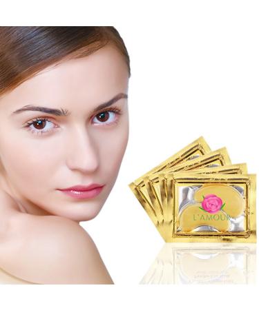 30 Pairs 24K Gold Crystal Gel Collagen Eye Masks for Anti-Aging & Moisturizing | Reduce Dark Circles, Puffiness & Wrinkles | L'AMOUR - Buy Online on GoSupps.com