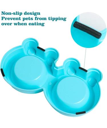 Premium Stainless Steel Double Pet Bowls | No-Slip Cute Modeling | Sky Blue | For Dogs, Cats, Rabbits, and Other Pets - Buy Online on GoSupps.com