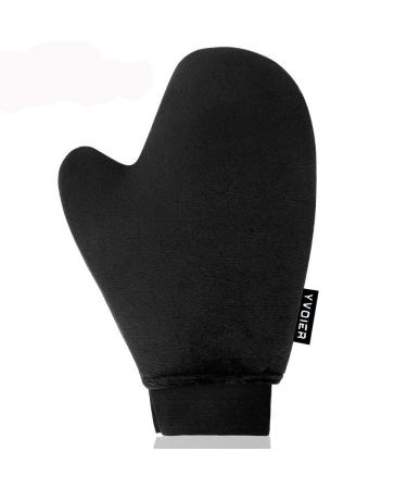 Yvoier Self Tanning Mitt Applicator Elastic Wrist Tanning Mitts Self Tanner Mitt Applicator Tanning Glove Self Tan Mitt Applicator Self Tanner Glove Sunless Tanning Mitt A Black Mitt