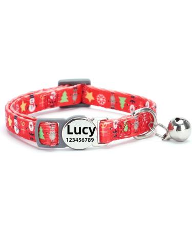 Moonpet Personalized Cat Necklace with Name & Phone - Safety Closure & Bell - Christmas Style - Buy Online on GoSupps.com
