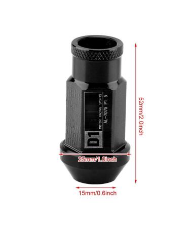Buy M12X1.5 Black Aluminum Wheel Nuts - Racing Tire Screws for Cars | International Shipping - Buy Online on GoSupps.com
