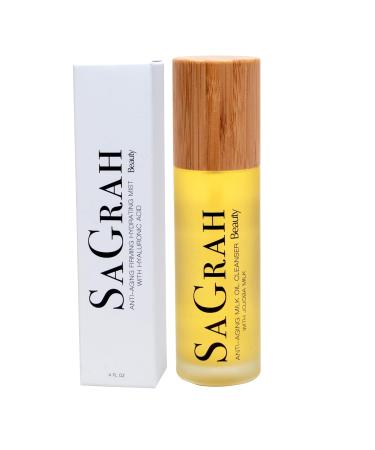 SaGrah Beauty Cleansing Oil Anti-aging Facial Cleanser With Jojoba Milk Daily Makeup Remover Deep Cleansing Oil Facial Cleansing Oil All Skin Types 3.4 oz - Buy Online on GoSupps.com