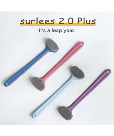 Surlees 2.0 Plus Back Scrubber for Shower - Enamel Blue Bath Brush for Men, Women, Elderly - 15 - Buy Online on GoSupps.com