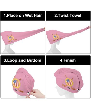 Super Absorbent Hockey Microfiber Hair Towel Wrap for Women - 10x26 Inch Hair Turban with Button | International Shipping Available - Buy Online on GoSupps.com