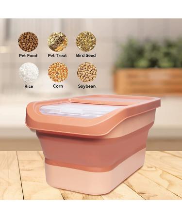 Collapsible Dog Food Storage Container 10-13 LB - Large Airtight Pet Cat Food Bin with Lids, Measuring Cup, Silicone Bowl - Red - Buy Online on GoSupps.com