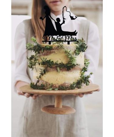 TzTwodcaz Fishing Wedding Cake Topper Funny Mr&Mrs Cake Topper Gift for a Wedding/Bridal Shower/Anniversary Party (Fishing) - Buy Online on GoSupps.com