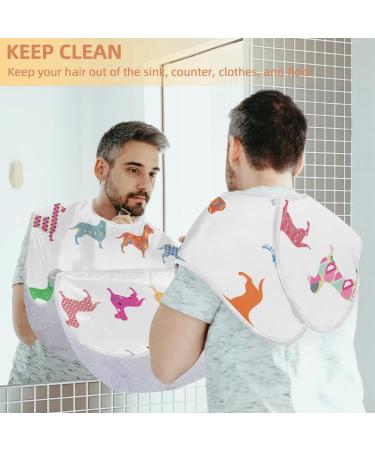 Colorful Dog Beard Bib Apron - Non-Stick Waterproof Grooming Cape for Men | Hair Catcher & Shaving Accessory with 2 Suction Cups | Perfect Gift for Men - Buy Online on GoSupps.com
