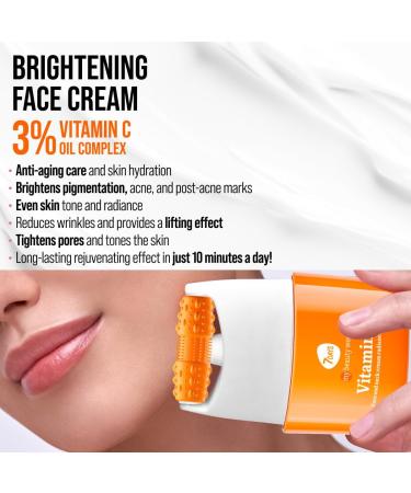  7Days 7Days Face Cream with Vitamin C + Massager | Rejuvenating Brightening and Nourishing for the Skin | Lifting and Moisturizing Effect | Korean Anti-Aging Cosmetics 80 ml - Buy Online on GoSupps.com