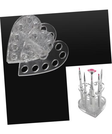Mikinona 1pc Nail Art Penholder Nail Art Brush Holder Makeup Pen Stand Art Painting Pen Stand Manicure Pen Holder Pen Display Stand Holder No Bend Hair Clips Heart-shaped Makeup Brush 8.7x8.5cm Silver - Buy Online on GoSupps.com