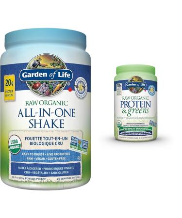 Garden of Life Raw All-in-One Nutritional Shake Vanilla & Raw Organic Protein&greens Shake + Protein Vanilla 969 g (Pack of 1)