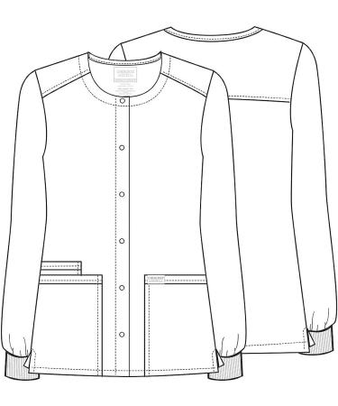 Women's Workwear Professional Snap Front Scrub Jacket - Soft Stretch Material - Medium, Black - WW340 - Buy Online on GoSupps.com