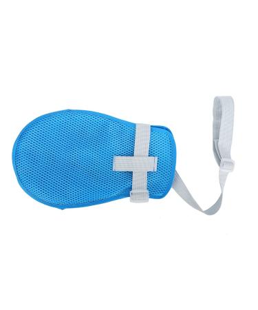 Fixed Restraint Gloves for Elderly | Anti-Scratch Non-Sterile Palm Protectors with Soft Plate Strap (Blue) - International Shipping Available - Buy Online on GoSupps.com