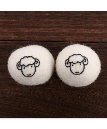 2Pcs White Wool Dryer Balls Reusable Laundry Balls Softener Washing Fleece Dry Kit Anti-Static Reduce Wrinkles and Save Time Drying Ball Laundry House Supplies(with Pattern) White No - Buy Online on GoSupps.com