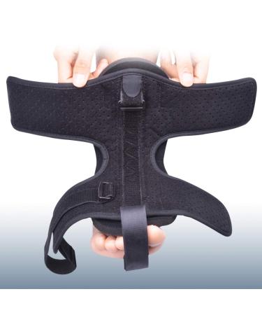 Plantar Fasciitis Night Splint & Orthotic Brace for Effective Pain Relief with Spiky Massage Ball - Black - Buy Online on GoSupps.com