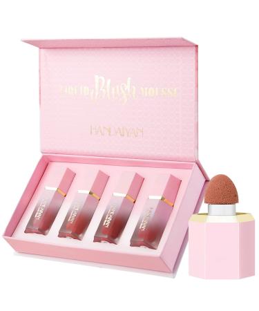 - Velvet Makeup - Dewy Face Blushes for Lightweight Long Way Smudge Proof Natural-Looking Sritob Set a