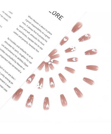 Sethexy Ballerina False Nails - Long Coffin Shape French Tips | High-Quality False Fingernails for Glamorous Looks - Buy Online on GoSupps.com