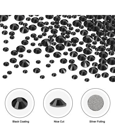 Black Nail Art Rhinestones Set | Glass Rhinestones for Nail Design & Crafts | 3D Nail Jewels with Picker Pen (1880Pcs) - Buy Online on GoSupps.com