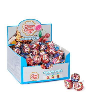 Chupa Chups Party Sweets lollipop11g - Sugar Free lollipops - Assorted flavour lollipops in 3 Flavours (25 lollipops)