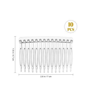 Minkissy 10pcs 14 Teeth Hair Side Combs for Bridal Wedding Veil - Transparent - Buy Online on GoSupps.com
