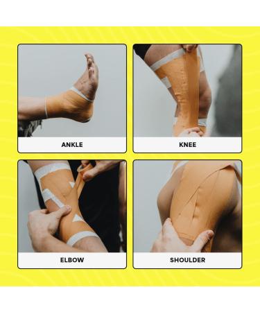 SPORTTAPE Tan Zinc Oxide Tape - 5cm x 10m | High Strength Athletic Tape for Blister Prevention | Sports Strapping Tape for Rugby, Gym, Weightlifting - 3 Rolls - Buy Online on GoSupps.com