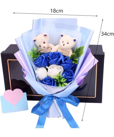 Premium Blue Soap Flower Bouquets | Scented Floral Arrangements for Valentine's Day Gifts | Ideal for Pets Students & Friends - Buy Online on GoSupps.com