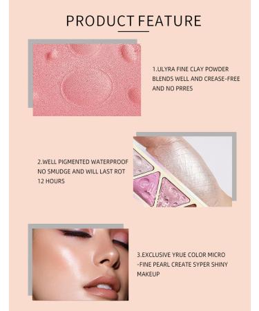4 color baked blush palette cheek makeup shimmer facial blush natural glow lasting lightweight high light blush (03) - Buy Online on GoSupps.com