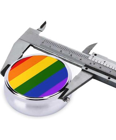 Rainbow Flag Mini Round Pill Box - 3 Compartment Travel Organizer for Home & Office - Portable Medicine Case - Buy Online on GoSupps.com