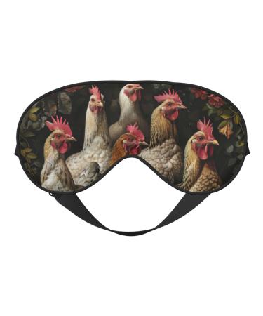 SSIMOO A Brood of Chickens Sleep Mask-Adjustable Breathable Fashionable Eye Mask for A Comfortable Sleep Experience Black