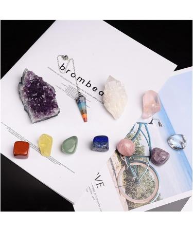 Room Decoration 11pc Natural Amethyst Cluster Quartz Crystal Specimen Stones Rough Ore Seven Stone Wooden Gift for Decoration Stone Generator Box - Buy Online on GoSupps.com