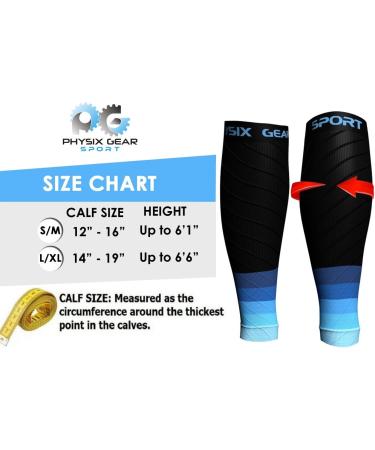 Calf Compression Sleeve - Shin Splint Support Socks for Men & Women | Achilles Tendon & Leg Cramp Relief | Varicose Veins & Maternity Nurses | 1 Pair BLK-BLU S/M - Buy Online on GoSupps.com