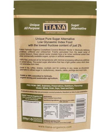 TIANA Fairtrade Organics Premium Coconut Nectar 250g - Pure Sugar Alternative - Buy Online on GoSupps.com