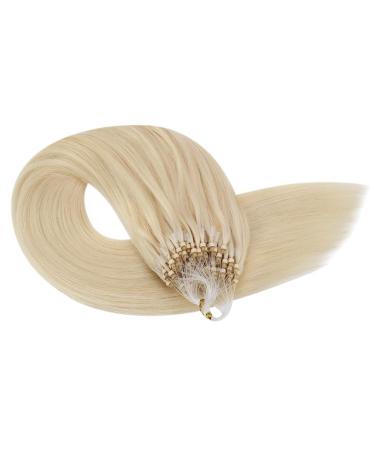 UGEAT 60 cm Microring Extensions - Real Hair Blond #60 50g Loop Extensions Platinblond Hair 50 Strands for Volume & Length - Buy Online on GoSupps.com