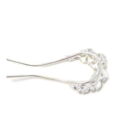 Honbay Korean Fashion U-shaped Crystal Rhinestone Pearl Hairpin Hair Accessory - Buy Online on GoSupps.com