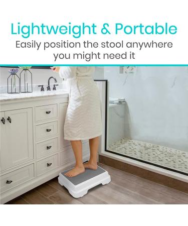 Vive Bath Step Stool (4.5) - Slip Resistant, Stackable Indoor/Outdoor Safety Stepping Stool for Handicap, Elderly, Seniors - Nonslip Bathroom Aid for Bathtub, High Beds, Kitchens - Hands Free (2 Pack) - Buy Online on GoSupps.com