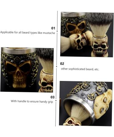 Magiclulu Skull-Beards Dachs Bartbrush Tool | Men's Grooming & Facial Cleaning Brush | Premium Salon Quality Care for Beards - Buy Online on GoSupps.com