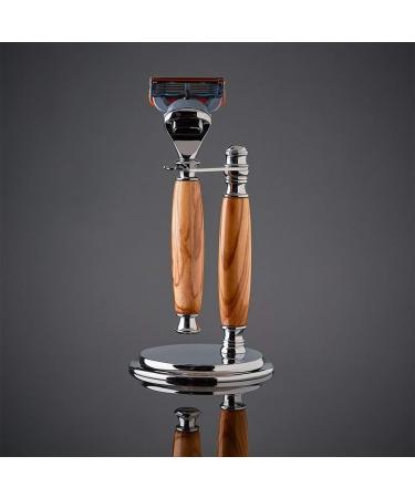 Buy Atlas Razor Handmade Olivewood 2-Piece Shave Set | Premium Quality & International Shipping - Buy Online on GoSupps.com