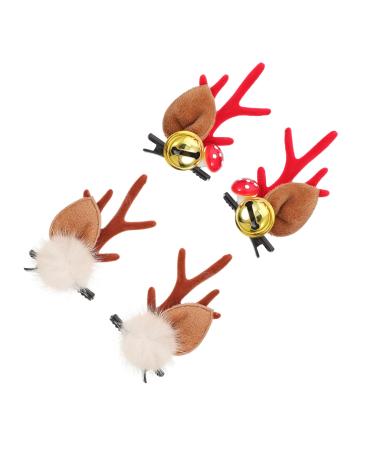 minkissy 2 Pairs Antler Hair Clip Halloween Hair Pins Elk Antlers Barrette Deer Horn Ears Hairpins Halloween Barrette Animal Hair Clips Deer Ears Hairpins Decorate Iron Christmas A40