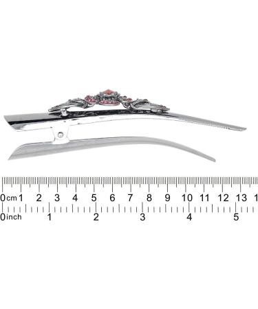 HOLLIHI Set of 3 Large Metal Alloy Alligator Sectioning Clips for Women and Girls - Pretty Strong Clamp Hair Pins Non-Slip Hair Grips Accessories for Thick Hair Silver Gray (Plum Blossom) - Buy Online on GoSupps.com