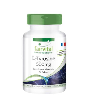 Fairvital | L-Tyrosine 500mg - High dosed - 90 capsules - amino acid