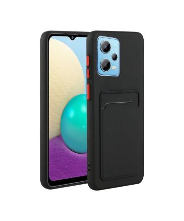 Tivenfezk Nadoli Silicone case for Xiaomi Redmi Note 12 Pro 5G Ultra thin shockproof scratch -resistant Wallet soft TPU protective cover Handy cover with credit card holder Xiaomi Redmi Note 12 Pro 5G black