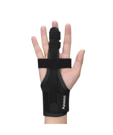 Apasiri Trigger Finger Splint Finger Brace Support for Broken Finger Metacarpal Finger Splint Hand Brace Straightening Immobilizer Treatment For Sprains Arthritis Tendonitis M Medium