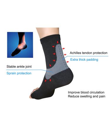 Ankle Protector - Achilles Tendon Compression Support for Strains & Sprains | Daily Use | Taiwan Excellence L/XL - Black - Buy Online on GoSupps.com
