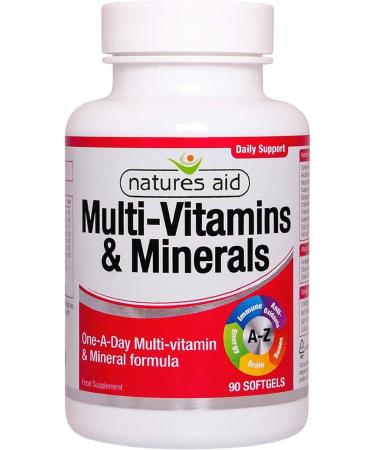 Natures Aid Multi-Vitamins and Minerals 90 Capsules(Packaging may vary) 90 Count (Pack of 1)