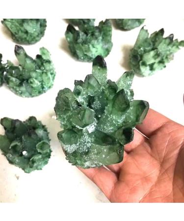Natural Crystal Rough Beautiful Natural Green Ghost Phantom Quartz Cluster Raw Ores Specimen Home Decor Can be Used for (Size : 300-400g) (Size : 300-400g) - Buy Online on GoSupps.com