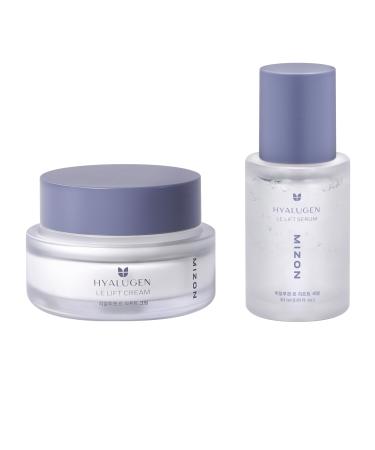 MIZON Bundle Hyalugen Le Lift Cream + Hyalugen Serum Korean Skin care line with Collagen and Hyaluronic Acid for skin boosting and deep hydration