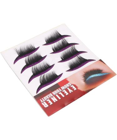 Glitter Sticker Set with Bold Colors for Easy Makeup Black Solid 4 Pairs Waterproof and Reusable Suitable for Parties and Daily Life (Purple) - Buy Online on GoSupps.com