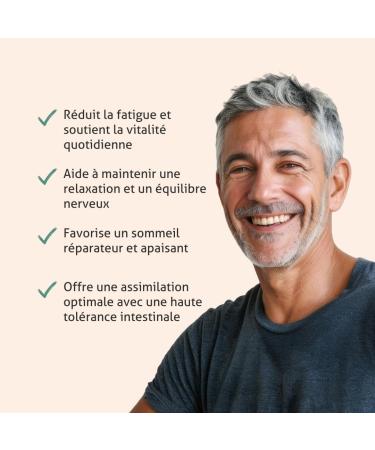 Blanc Bresson - Magnesium Bisglycinate + Vitamin B6 + Taurine - Maximum Absorption & Easy Assimilation Fights Fatigue Stress Relaxation - 60 Capsules - 30 Day Treatment - Made in France - Buy Online on GoSupps.com